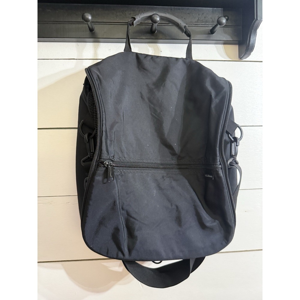 LL Bean Travel Toiletry Bag X-Large Hanging Organizer Black Nylon
